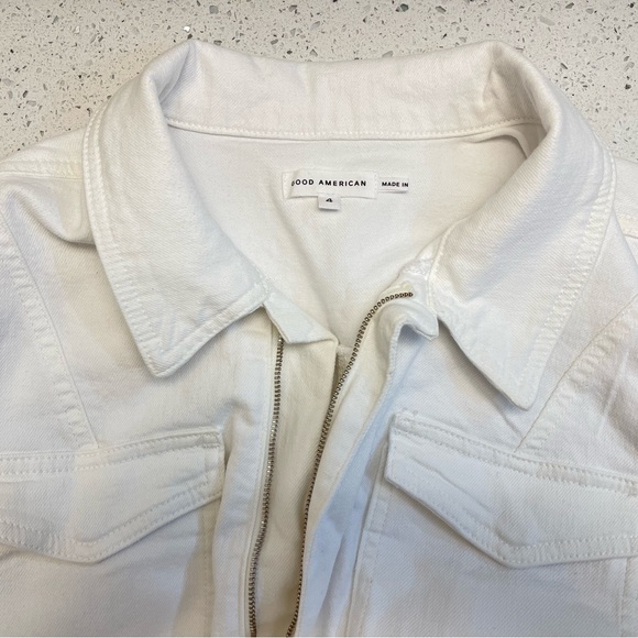 GOOD AMERICAN Denim Fit For Success Jumpsuit In White Size 4 - Picture 15 of 17